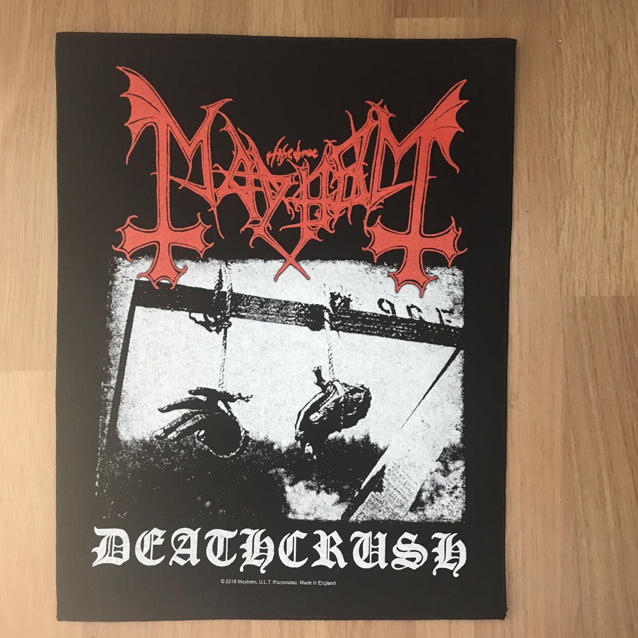 Mayhem Back Patch. Brand New Height 36cm, Width Top - Depop