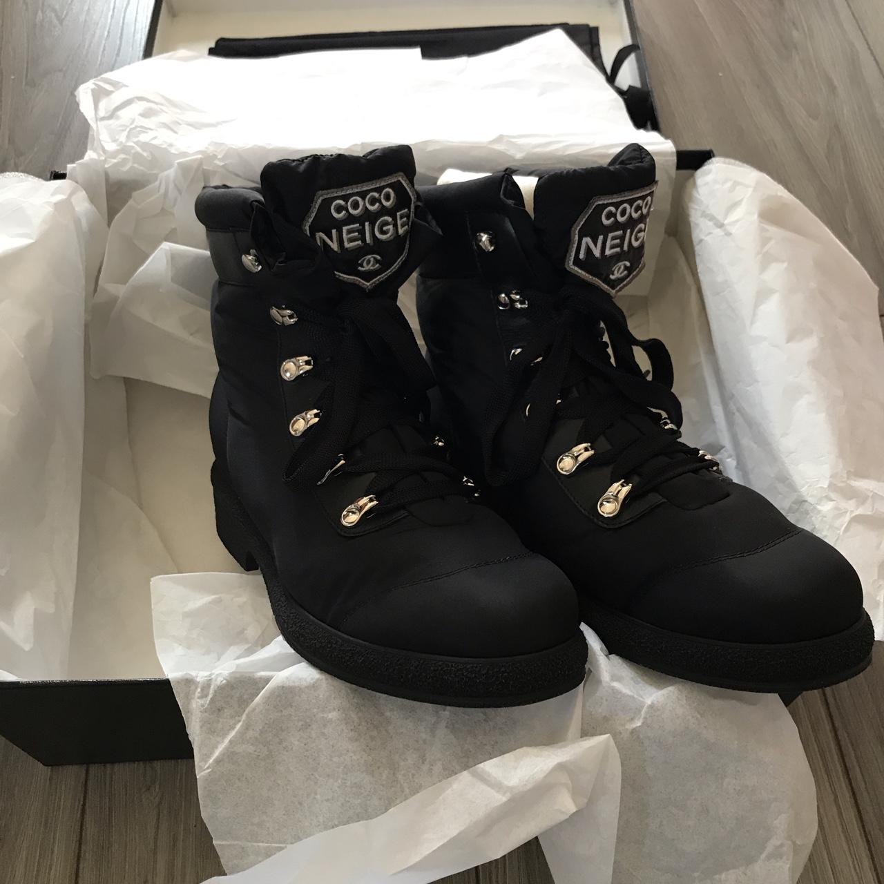 Chanel lace store up boots 2018