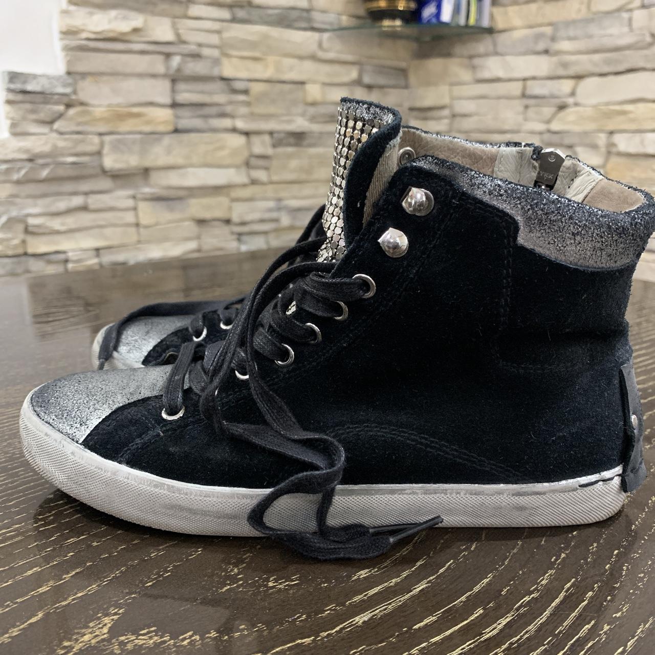 Sneakers CRIME LONDON!!nere argento effetto vintage Depop