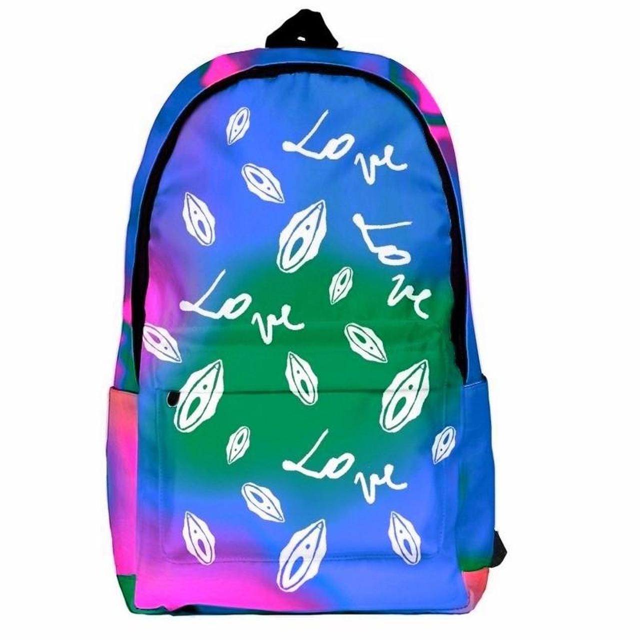 Vagina print bag fluorescent labia backpack love... - Depop