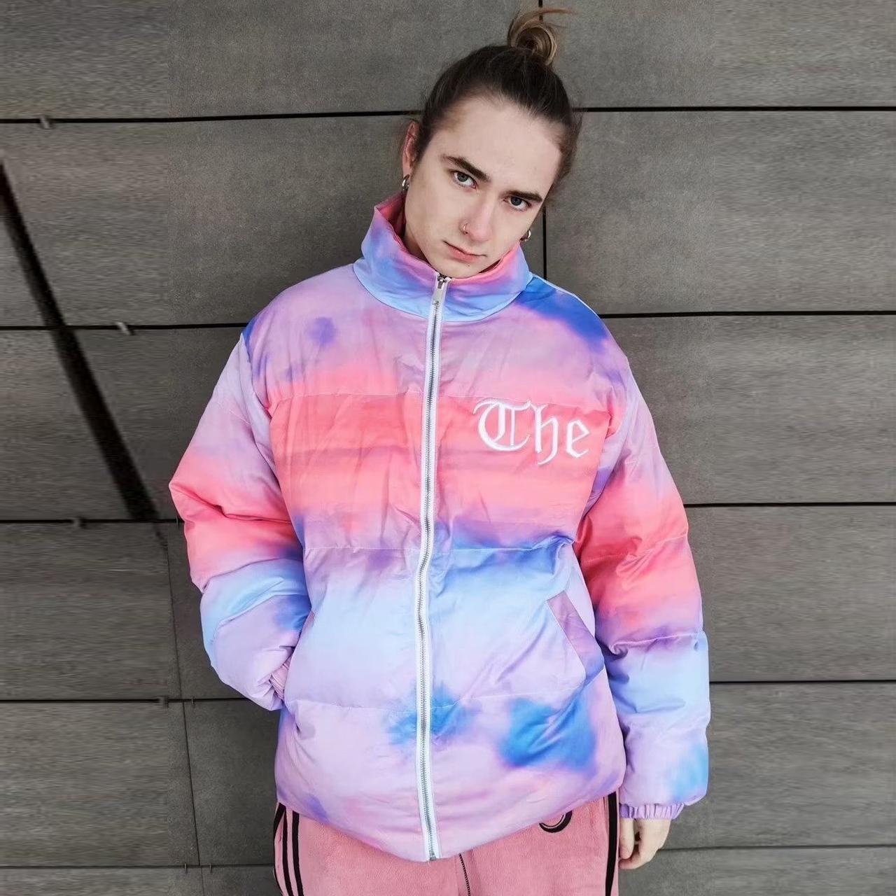 Rainbow cloud bomber tie-dye sky puffer Depop