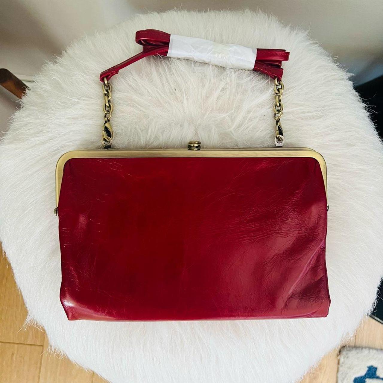 Hobo Leanne Leather Crossbody Clutch Bag Color: Red... - Depop