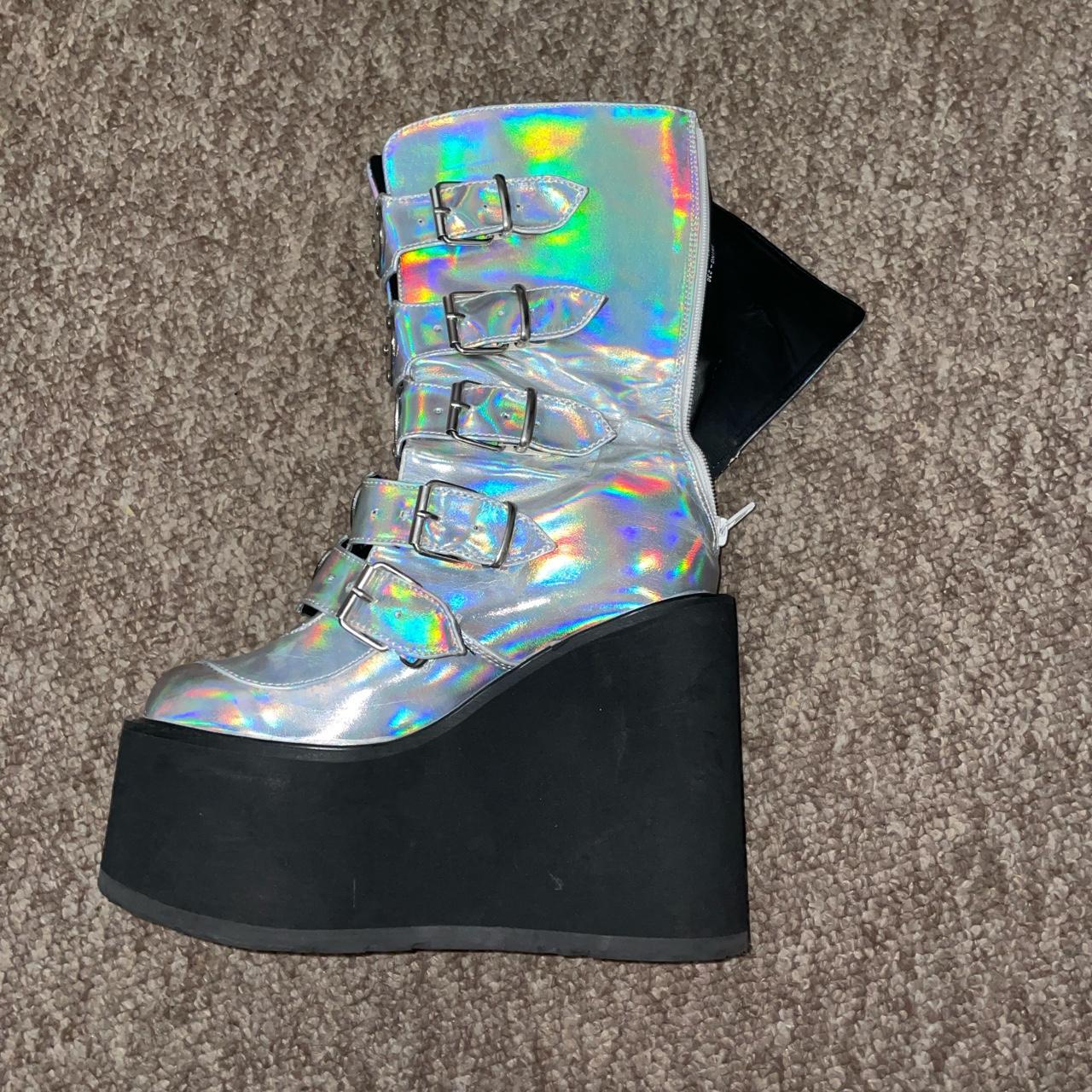demonia boots holographic