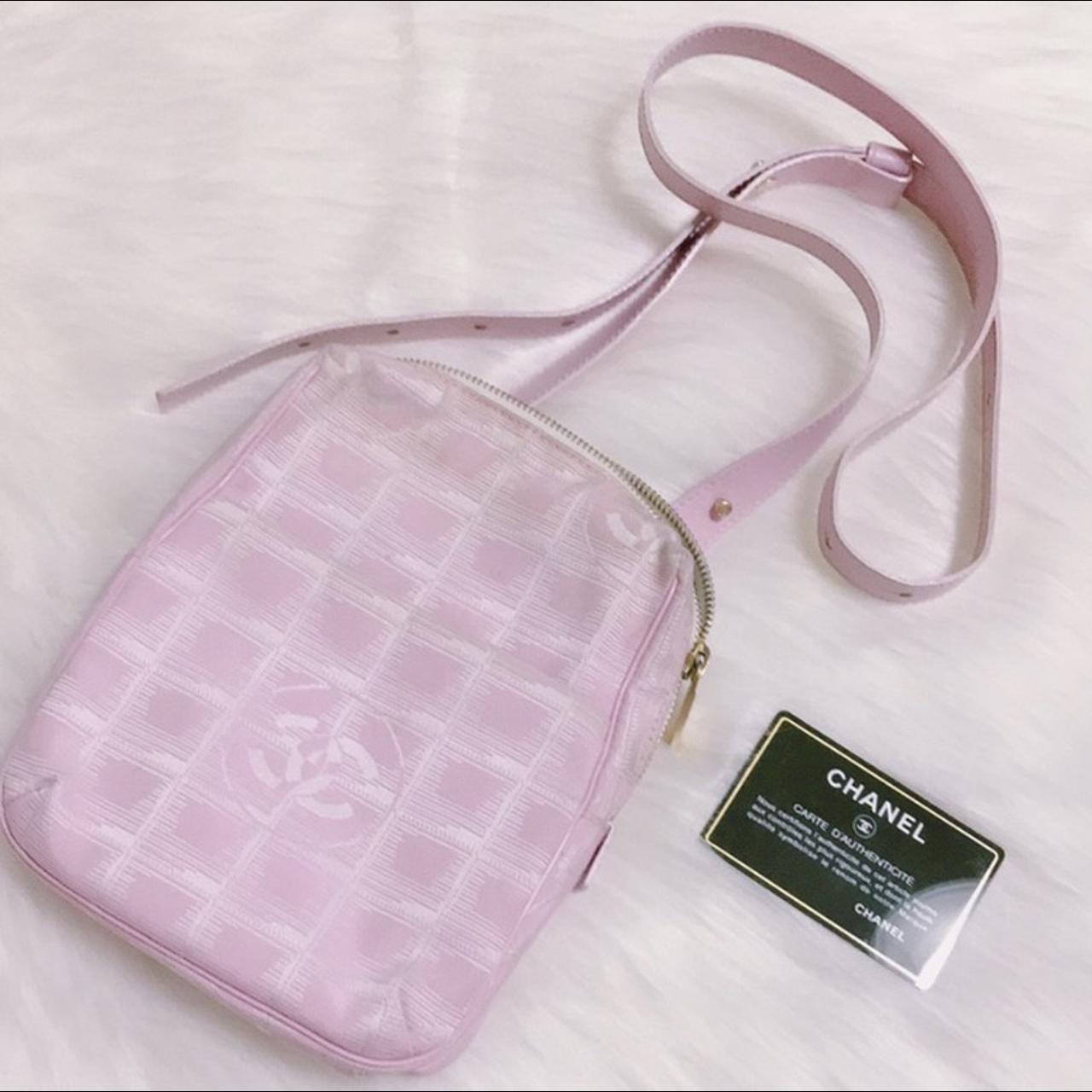 2003-2004 vintage chanel pink cc travel line shoulder bag
