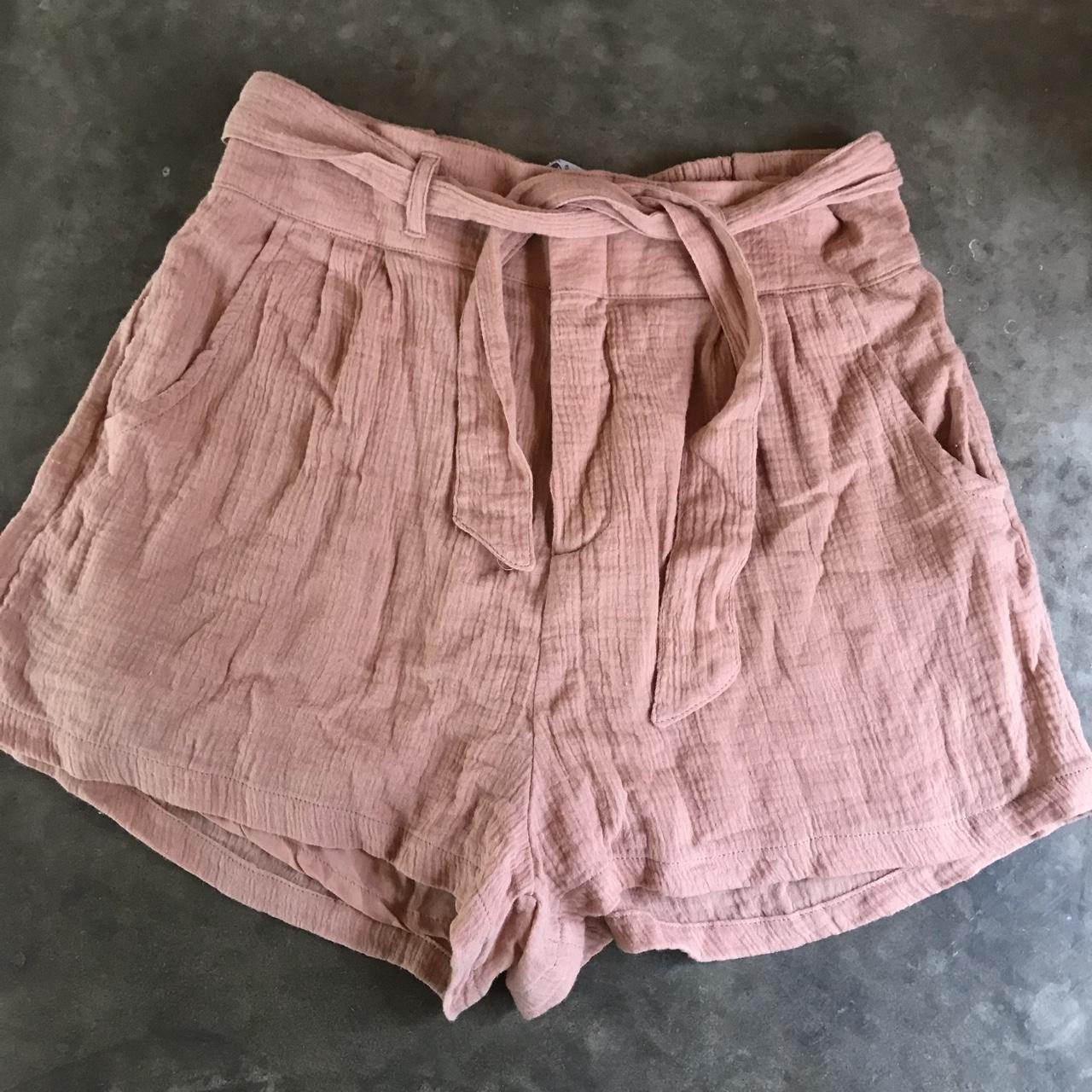 Women's Pink and Orange Shorts Depop