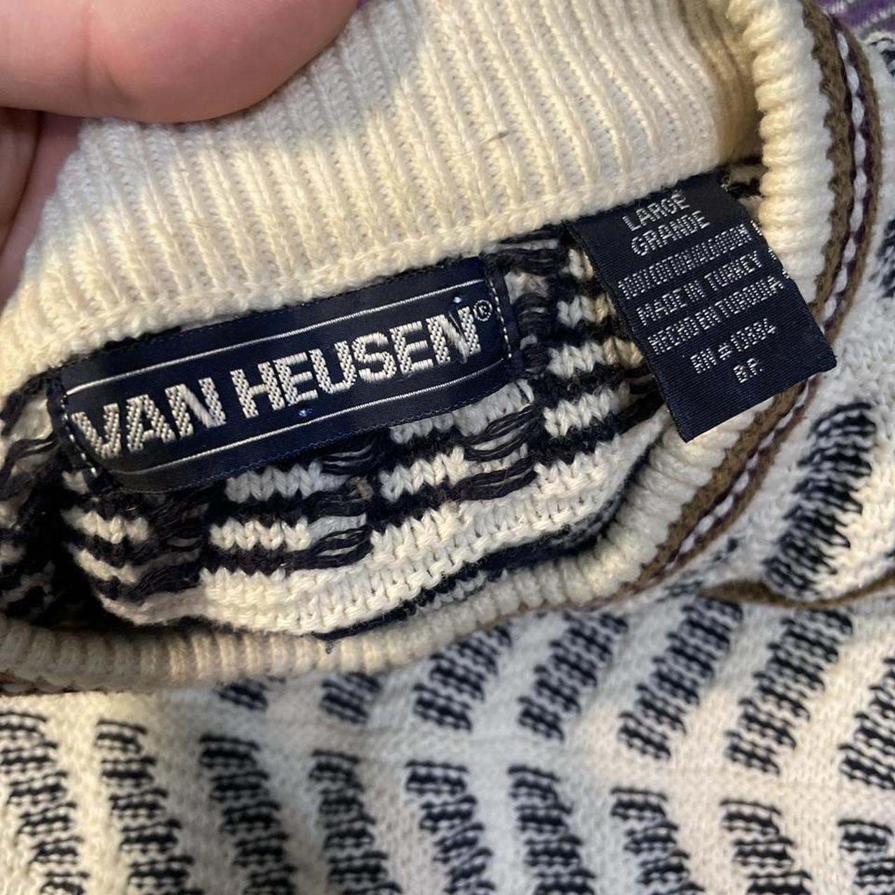 Vintage Size L Knitted Sweater by Van Heusen Earth... - Depop