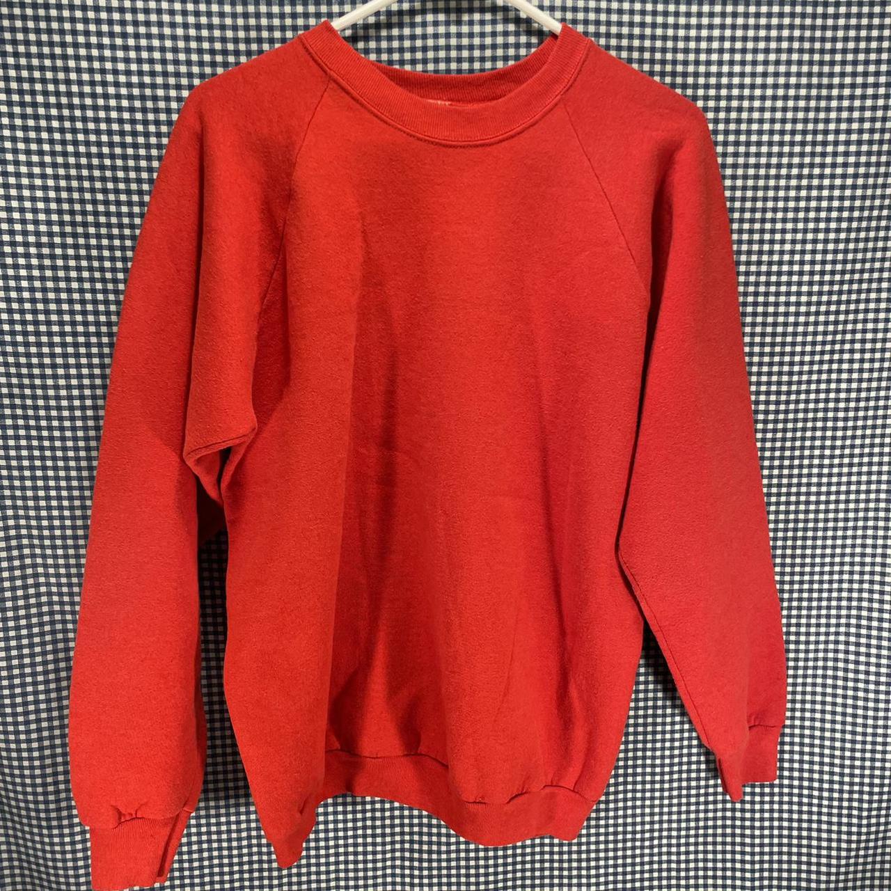 Vintage Made in USA Fruit of the Loom Red Raglan... Depop