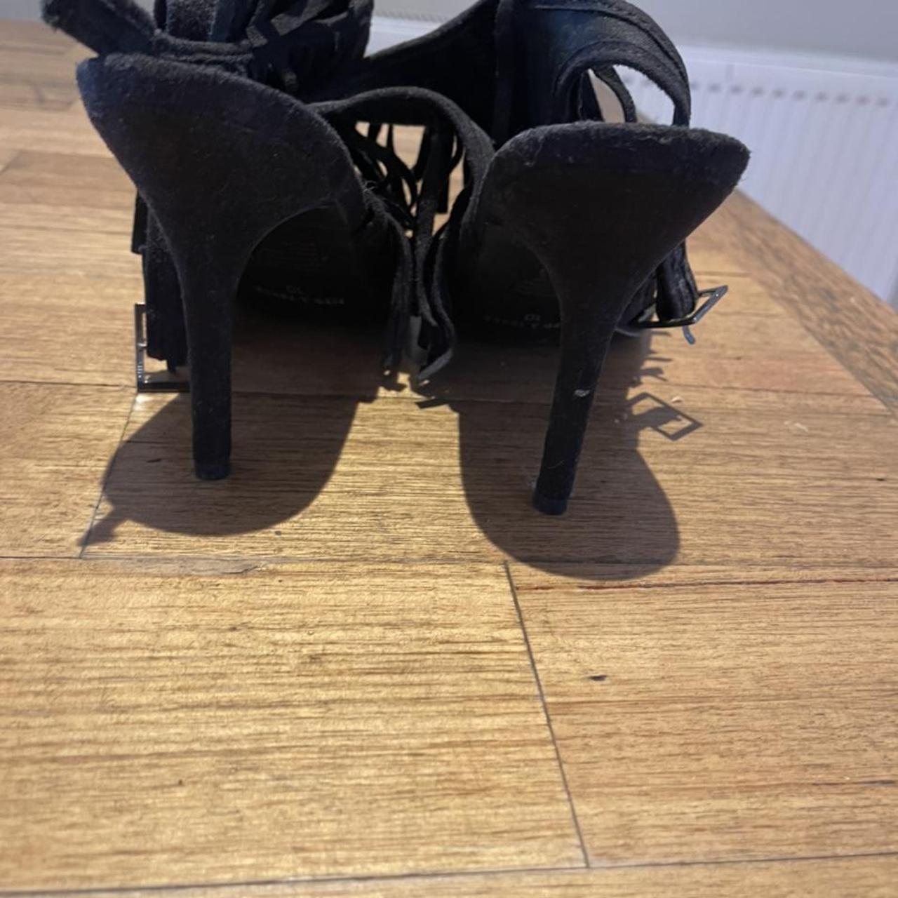 Black tassel heels worn once for a Gatsby themed... Depop