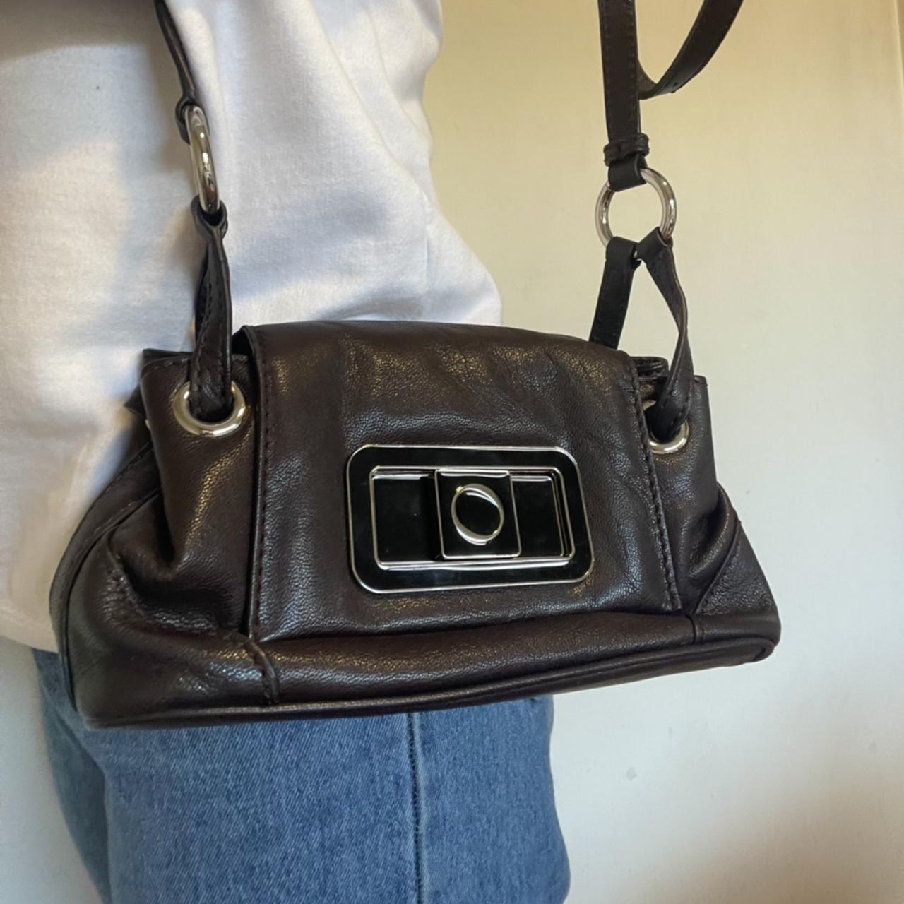black vintage Oroton bag with adjustable... Depop