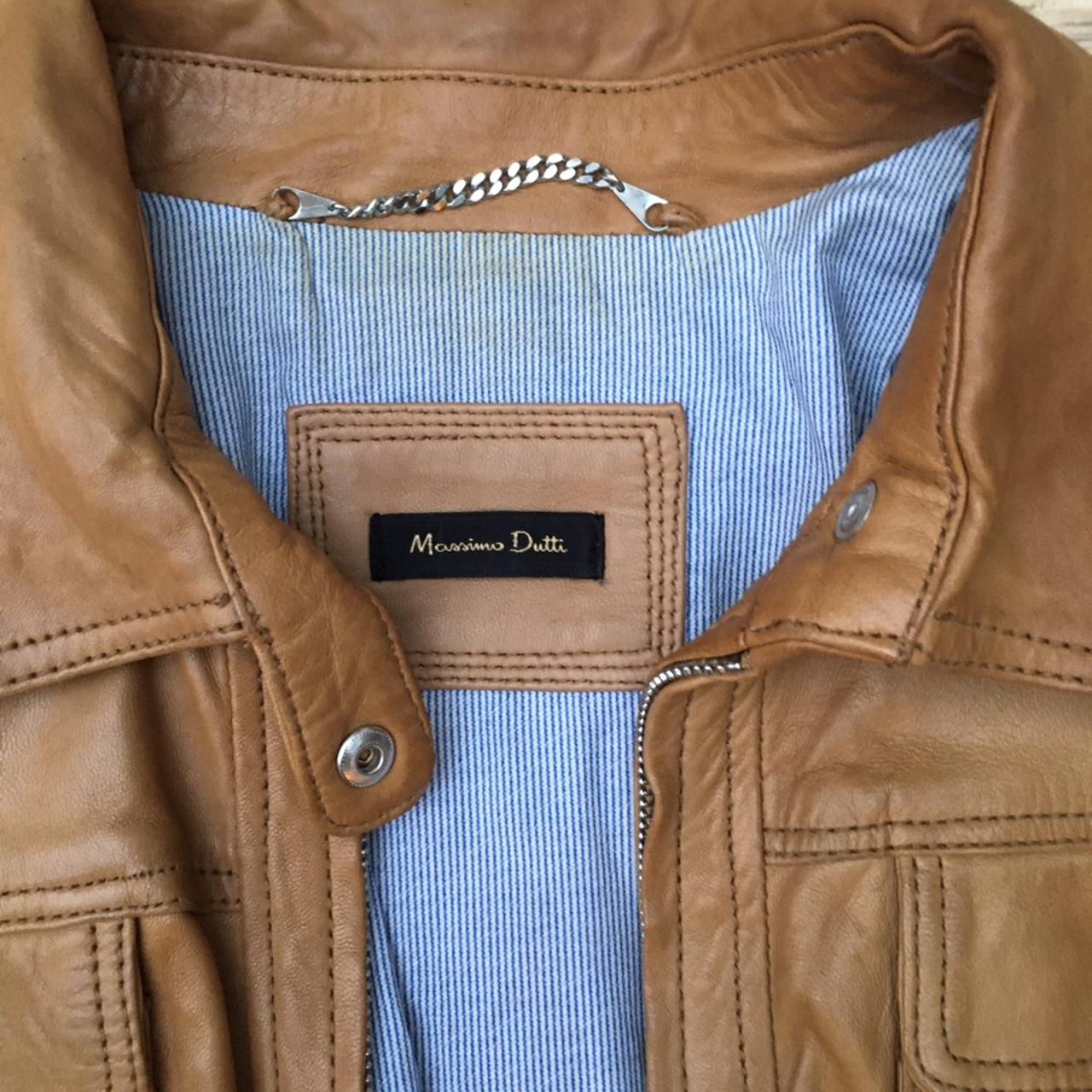 Massimo dutti hotsell blue leather jacket