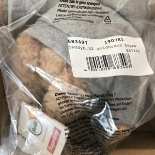 100% Auth. Supreme Steiff Teddy Bear Heather Grey FW18 Brand New