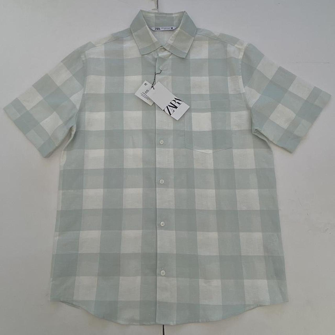 Zara Mens Button Up Pattern Shirt Short Sleeve Brand... Depop