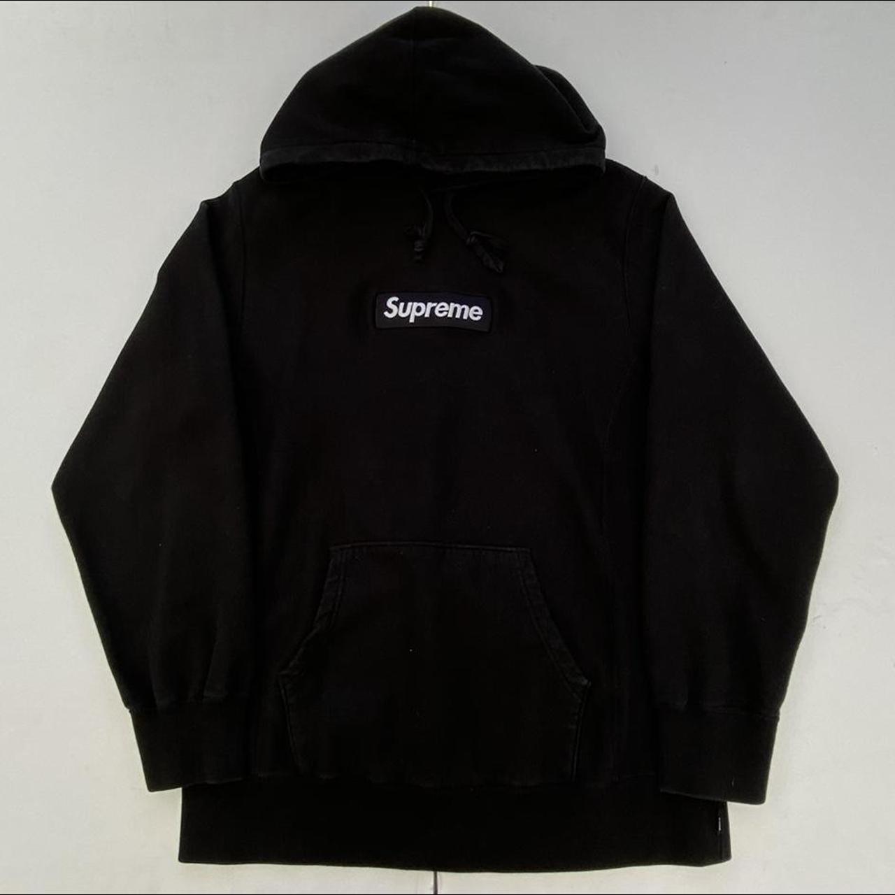 supreme black embroidered hoodie