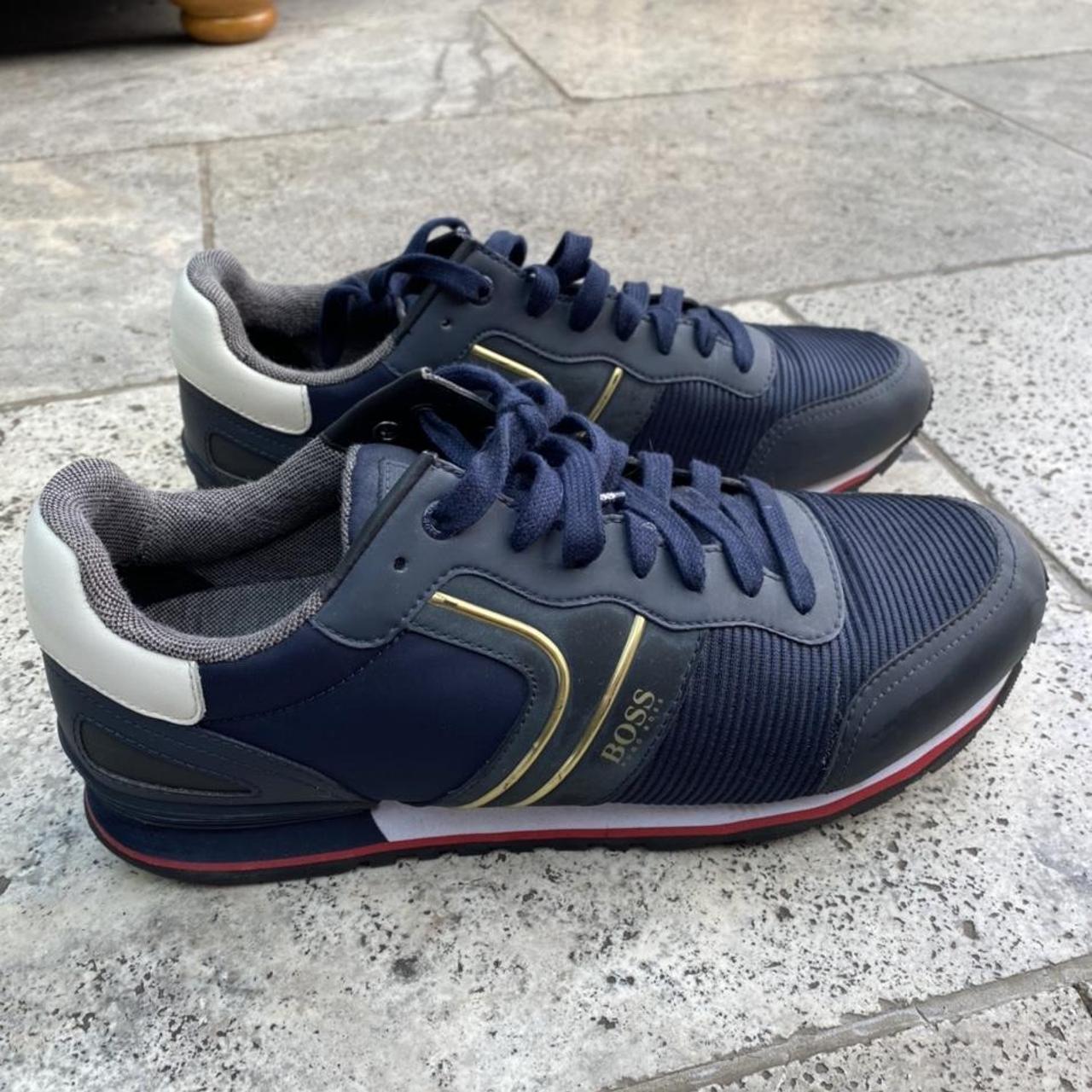 mens blue boss trainers