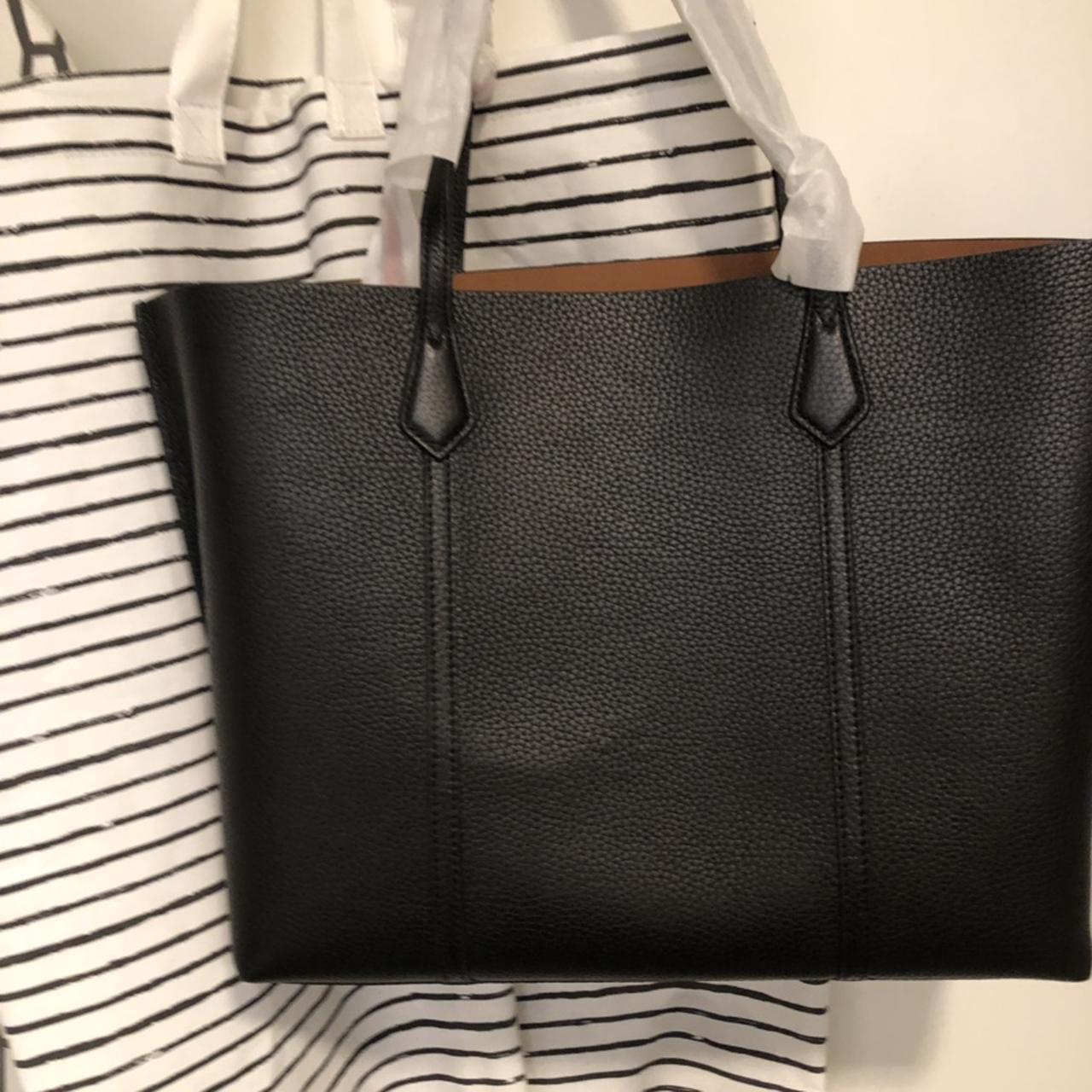 Tory Burch green suede and patent leather tote - Depop