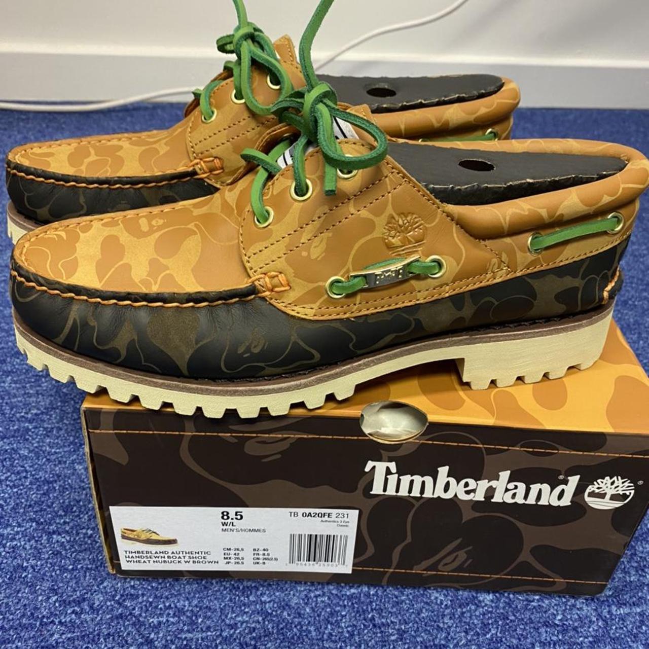 Timberland x Bape 3 eye lug boat shoes size 8 Never | Depop