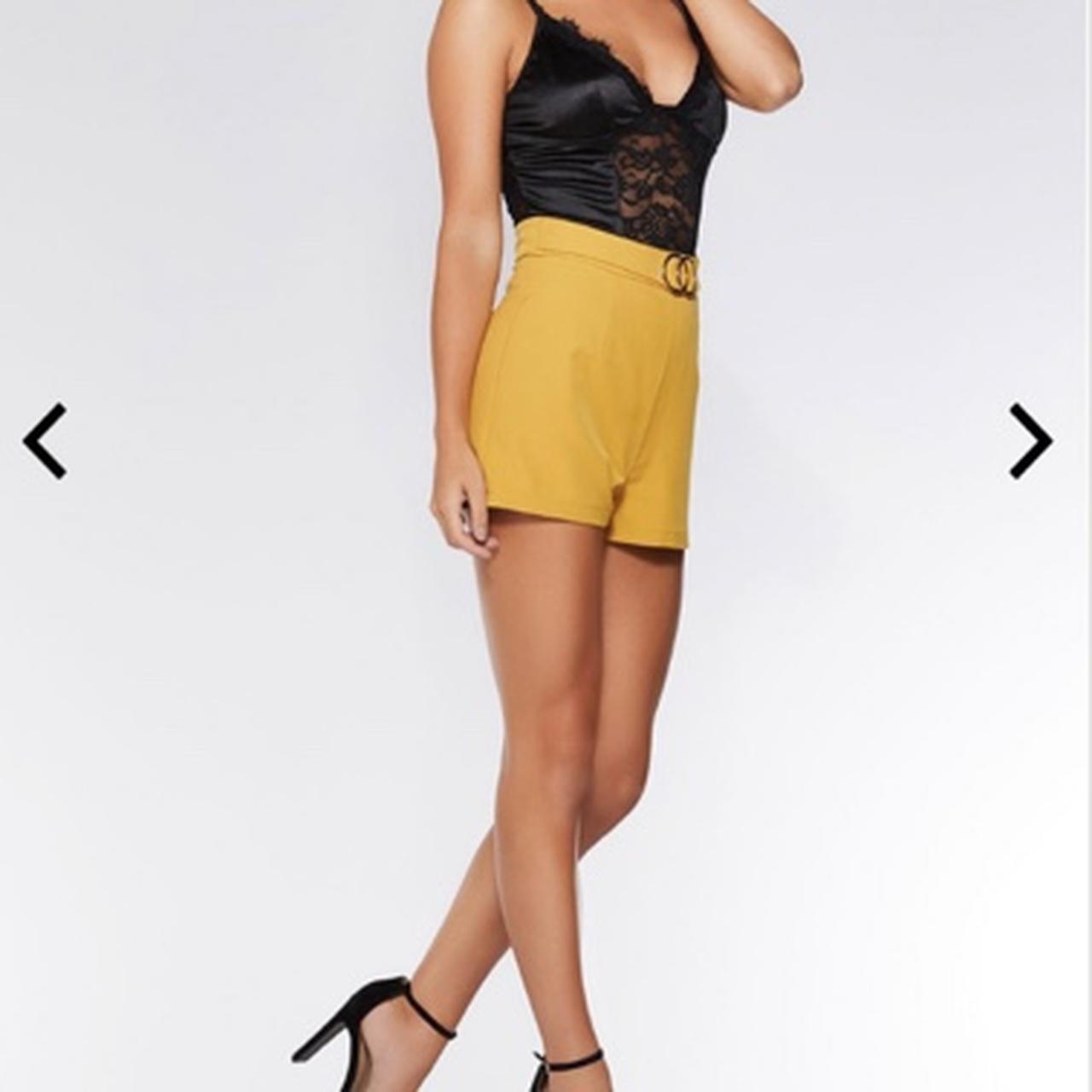 Mustard yellow high waisted clearance shorts