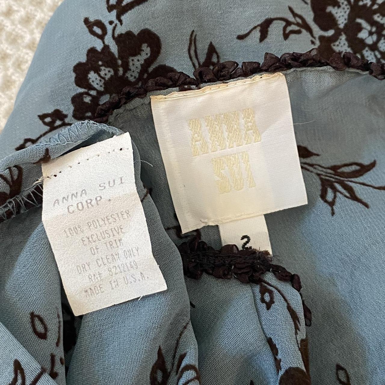 Anna Sui Women's Blue and Brown Shirt (2)