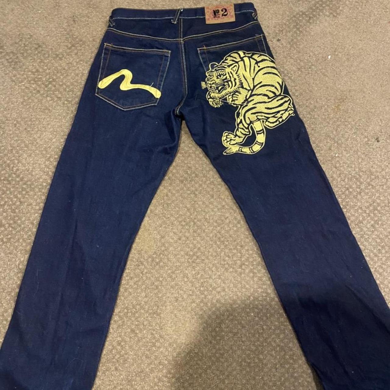 Evisu jeans no 2 size 32 great condition selling due... - Depop