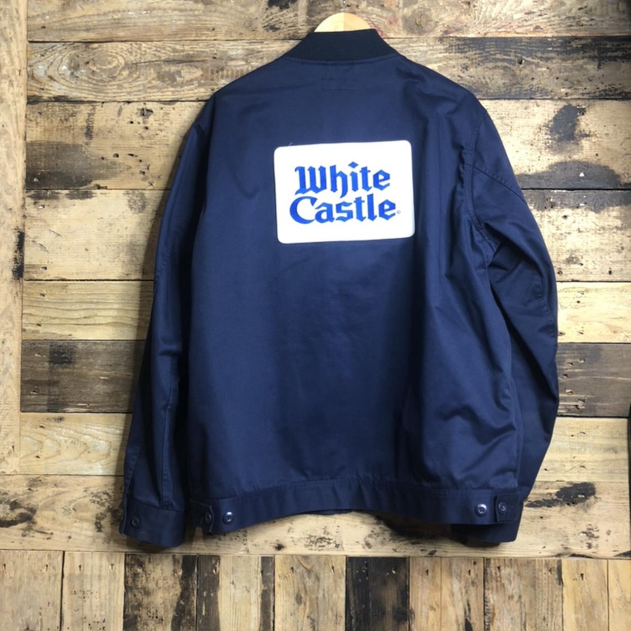 Supreme x White Castle work jacket/bomber in Navy.... - Depop