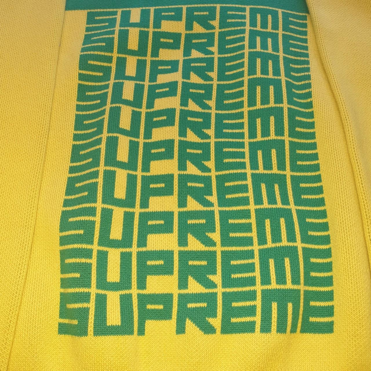 Brand new supreme logo repeat sweater yellow/green.... - Depop