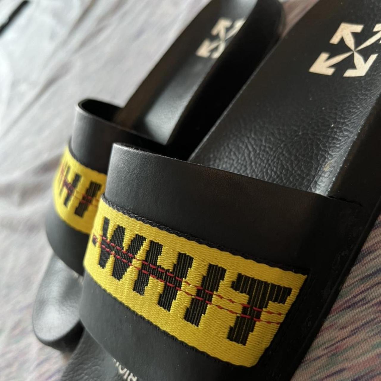 Off-White Women's Black and Yellow Slides