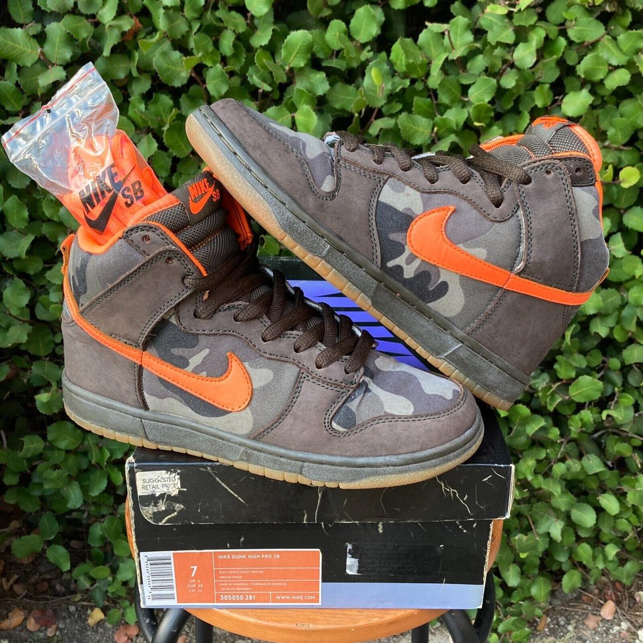 orange camo dunks