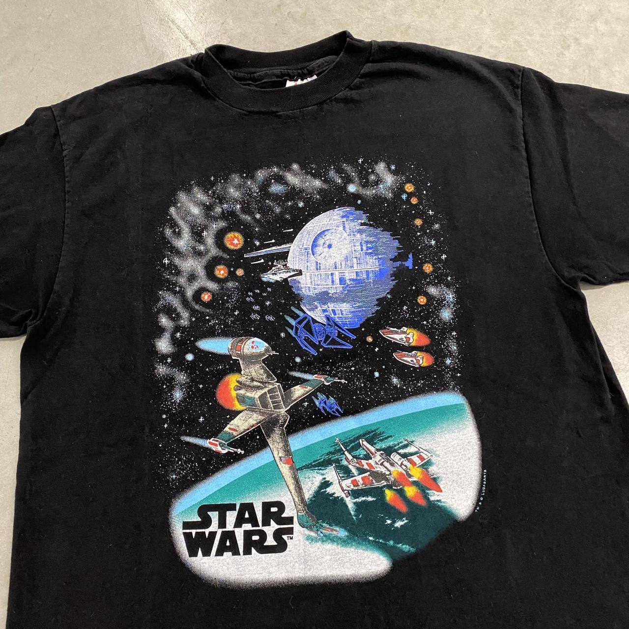 vintage graphic t-shirt Star Wars 1990s single... - Depop