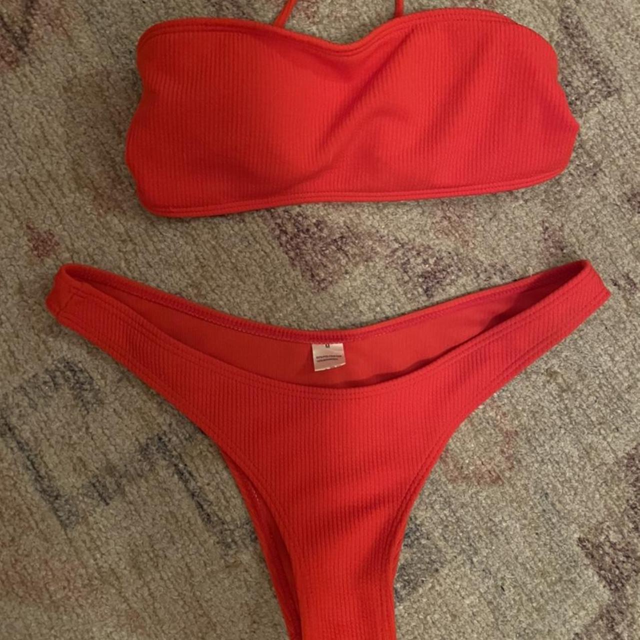 SHEIN Women's Red Bikinisandtankinisets Depop