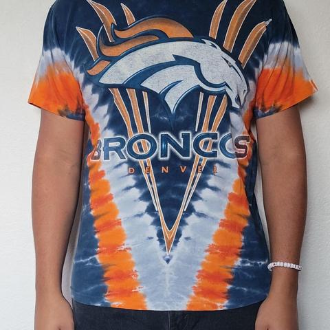 Vintage NFL Denver Broncos Blue/Orange Tie Dye NFL Majestic Tee