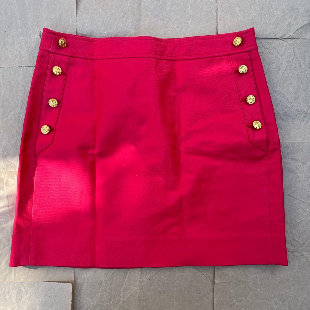 J Crew ladies pink cotton mini skirt. Military style... - Depop