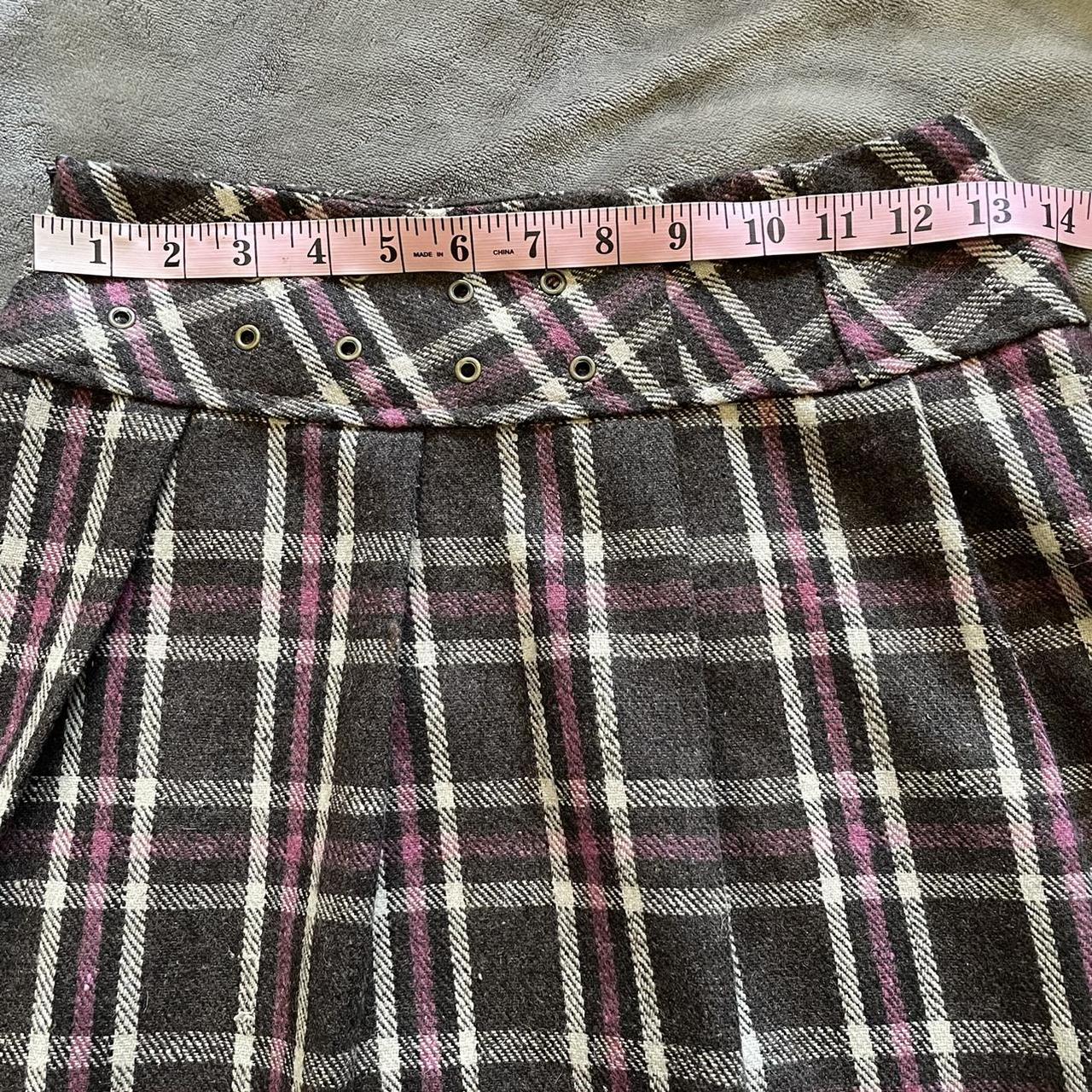 Pink and brown plaid pleated mini skirt! ... - Depop