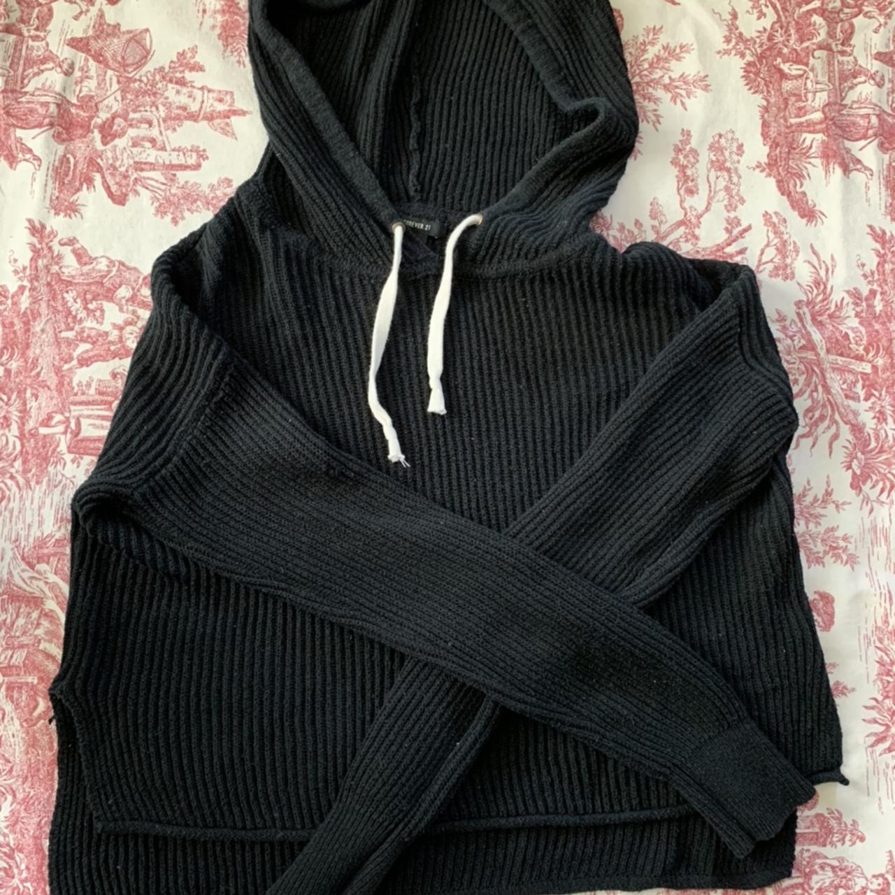 Forever 21 black, cropped boston hoodie. Size Small, - Depop