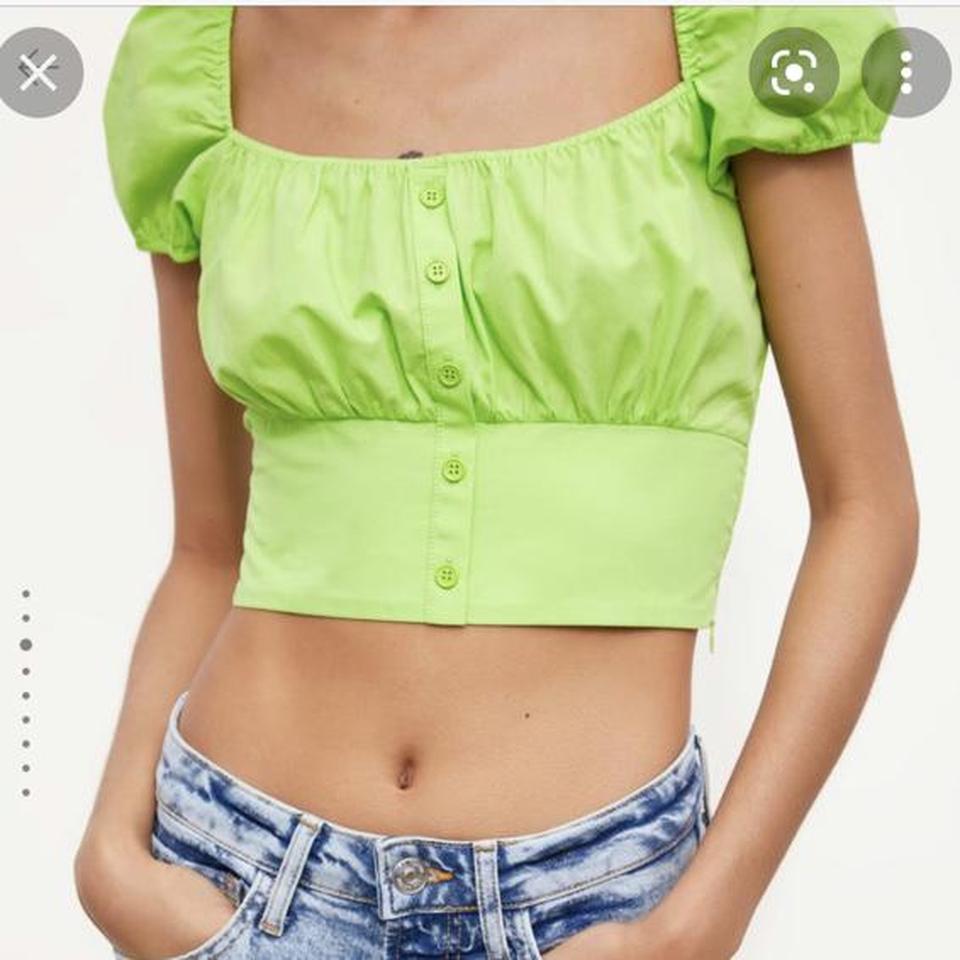 neon green top zara