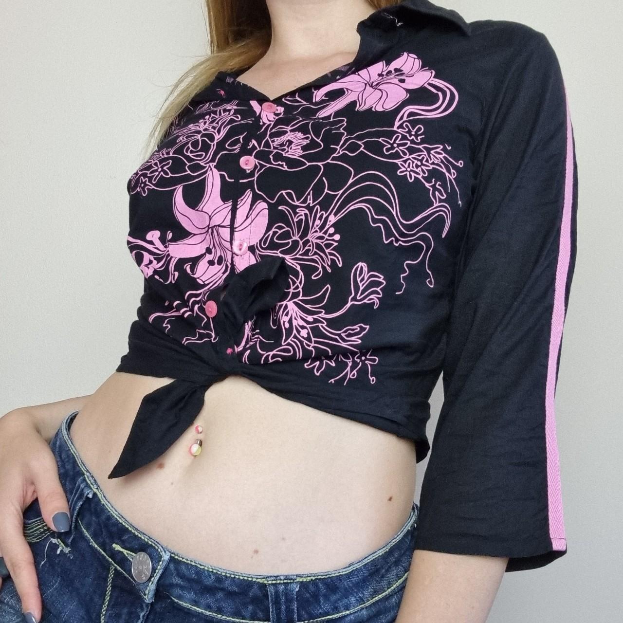 Women's Pink And Black Shirt 