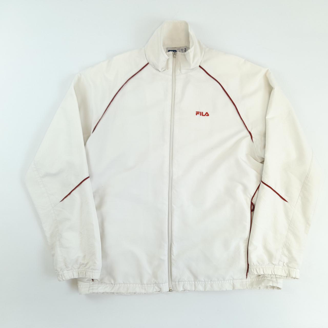 Vintage FILA Windbreaker Jacket White L Full... - Depop