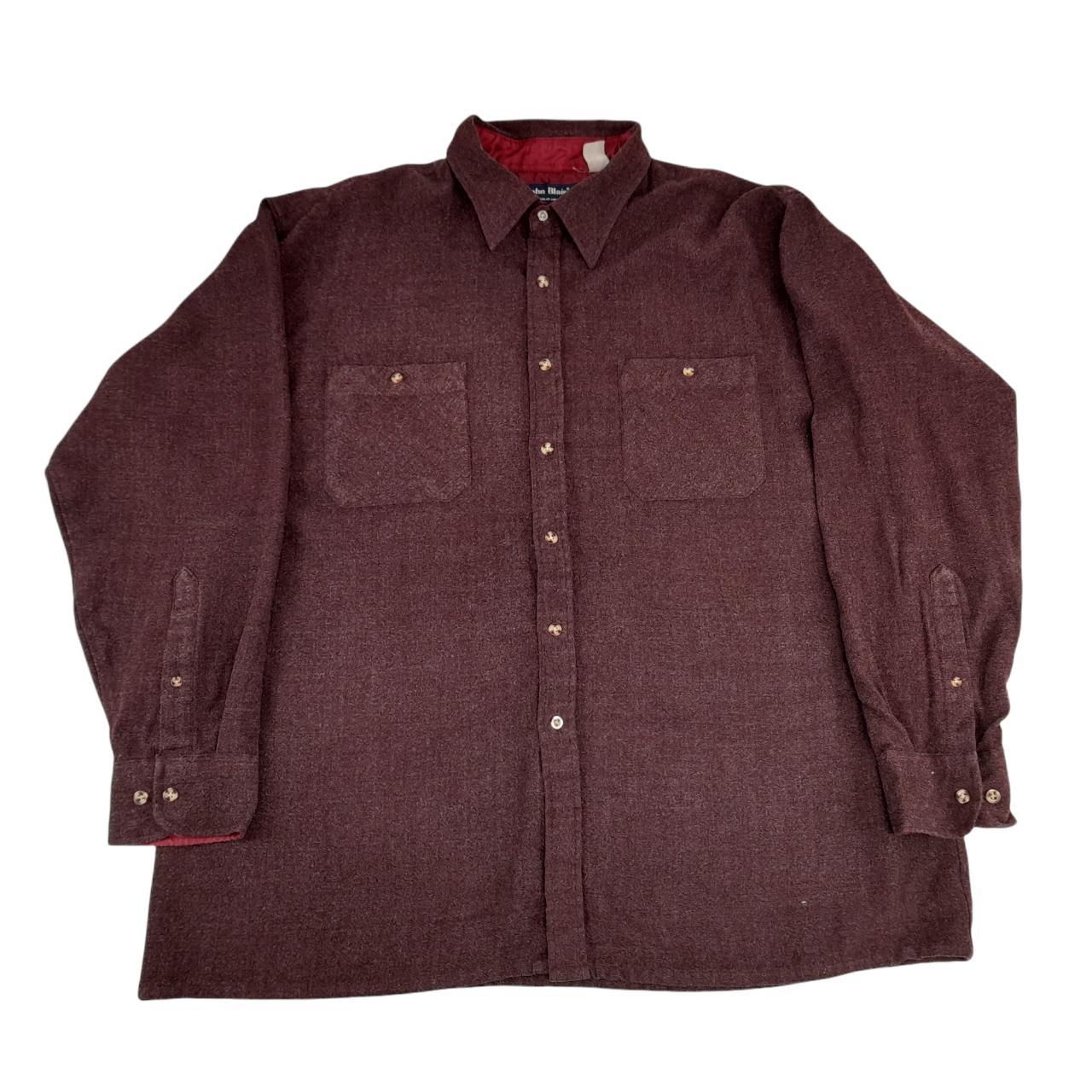 Vintage Heavy Flannel Shirt Burgundy XL Long Sleeve... - Depop