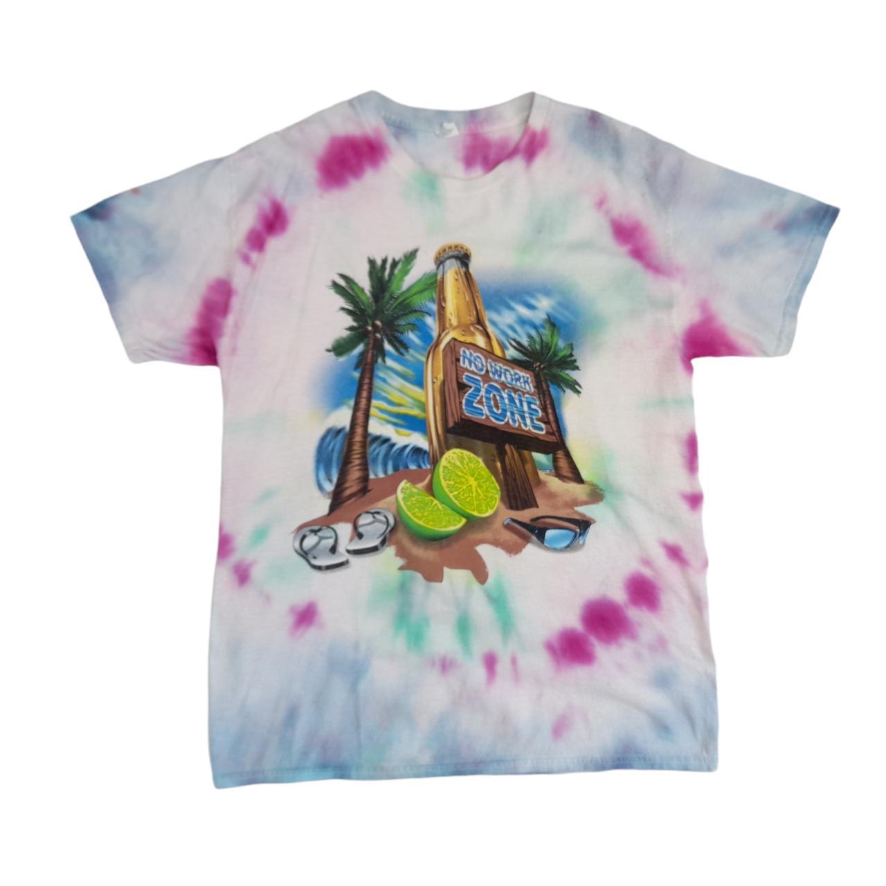 Vintage Tie Dye Beer TShirt L Short Sleeve Size on... Depop