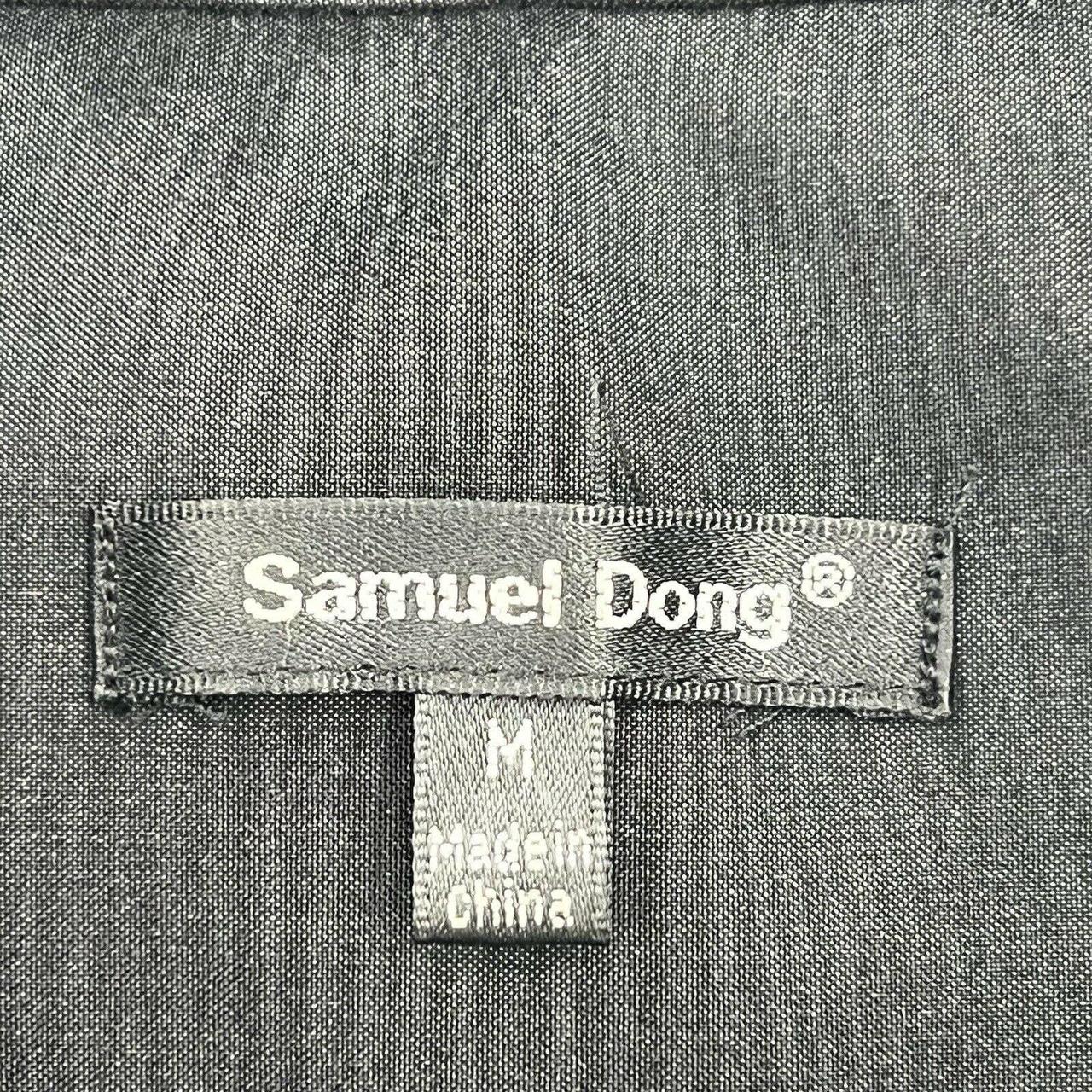 Samuel Dong Black Short Puff Sleeve Wide Collar Zip... - Depop