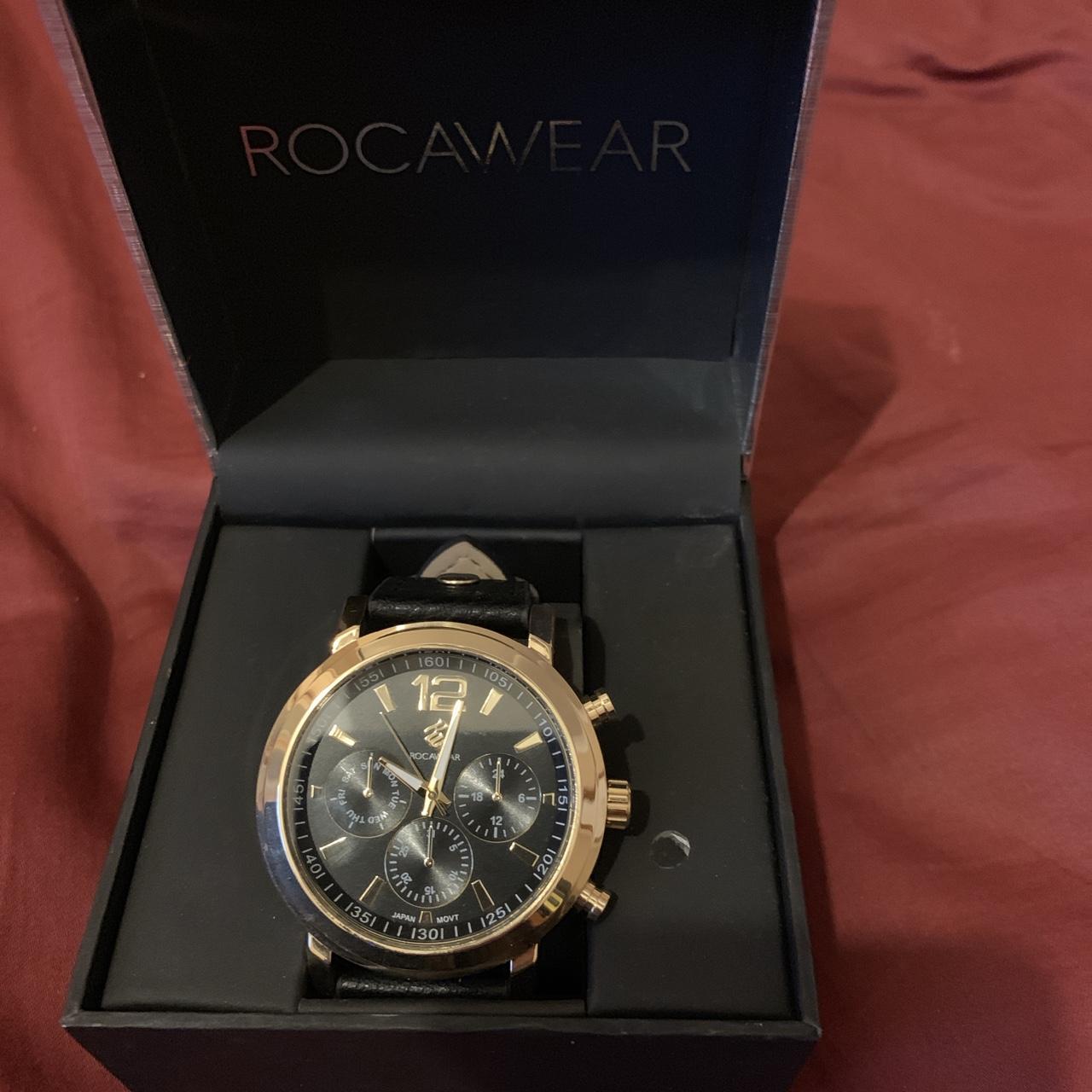 ROCAWEAR MENS OVERSIZED Wristwatch Black Chronograph Watch & Bracelet Black  Set $71.45 - PicClick