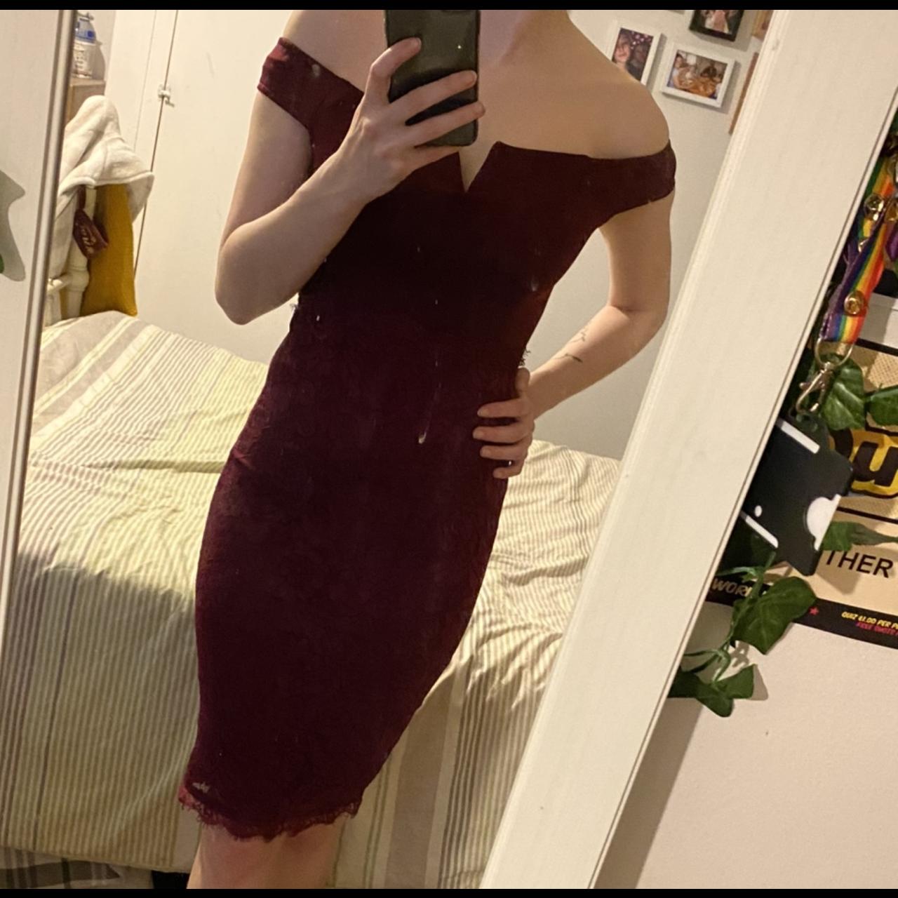 Ax paris burgundy lace cheap dress