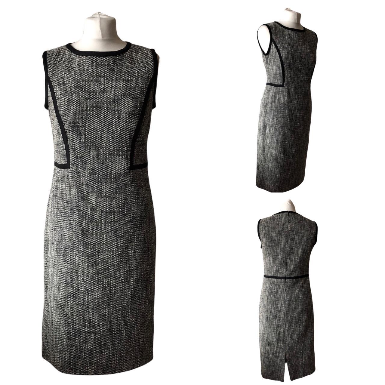 Hobbs Classic Black Tweed Boucle Effect Dress Size... - Depop