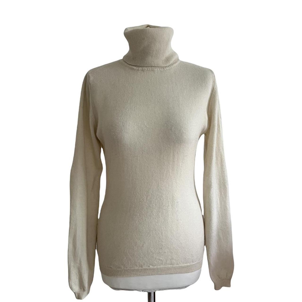 Woolovers Cashmere & Merino Wool Cream Roll Neck... - Depop