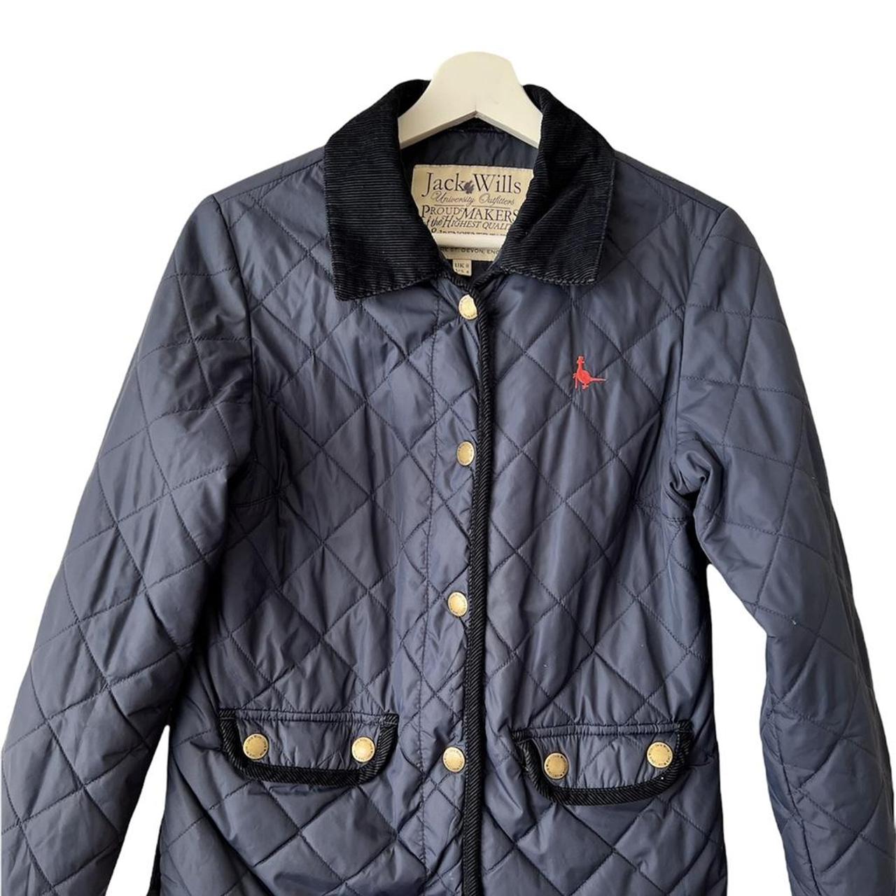 Jack Wills Navy Quilted Jacket Coat UK Size 8 - Very... - Depop