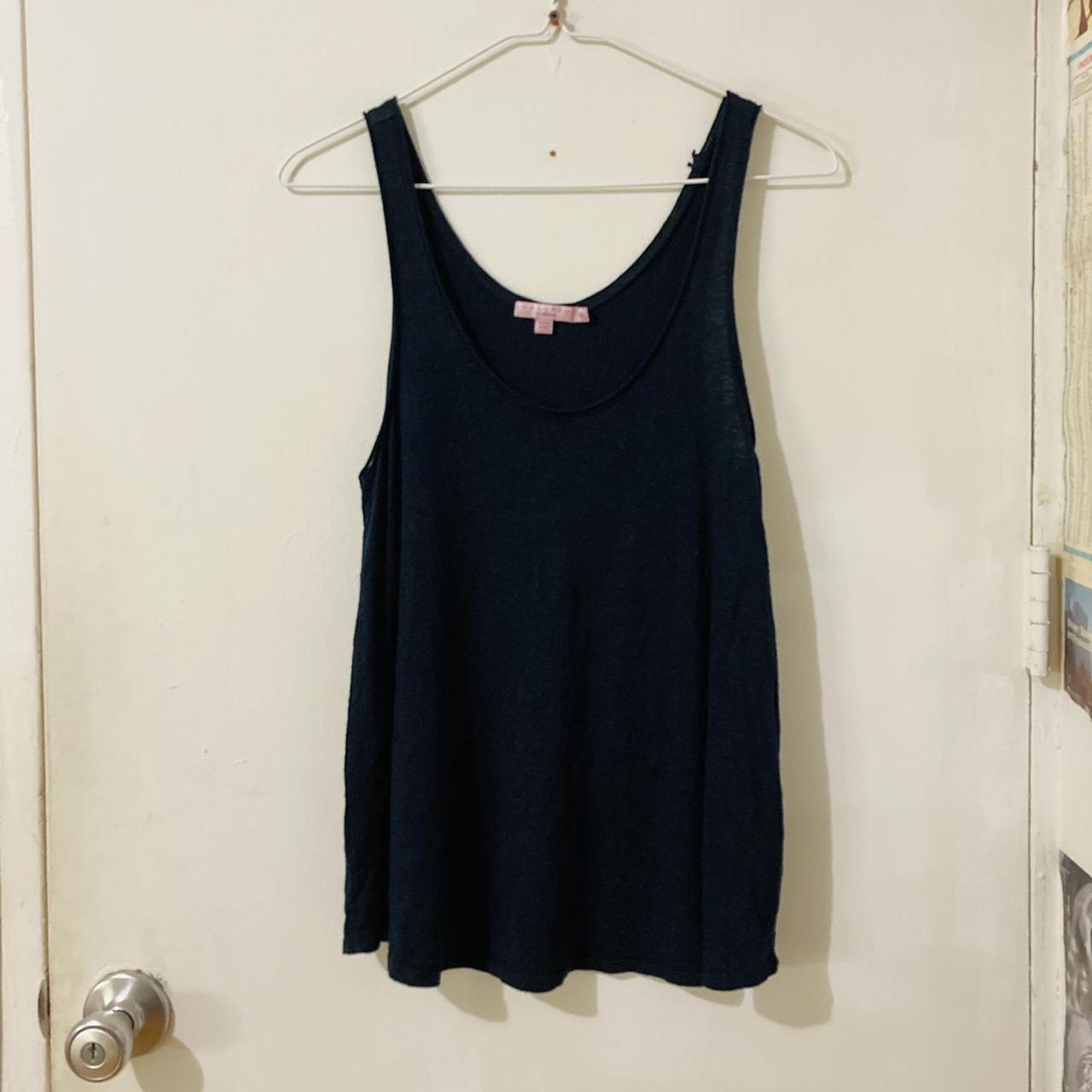 Calypso St. Barth navy blue linen tank top. 100%... - Depop