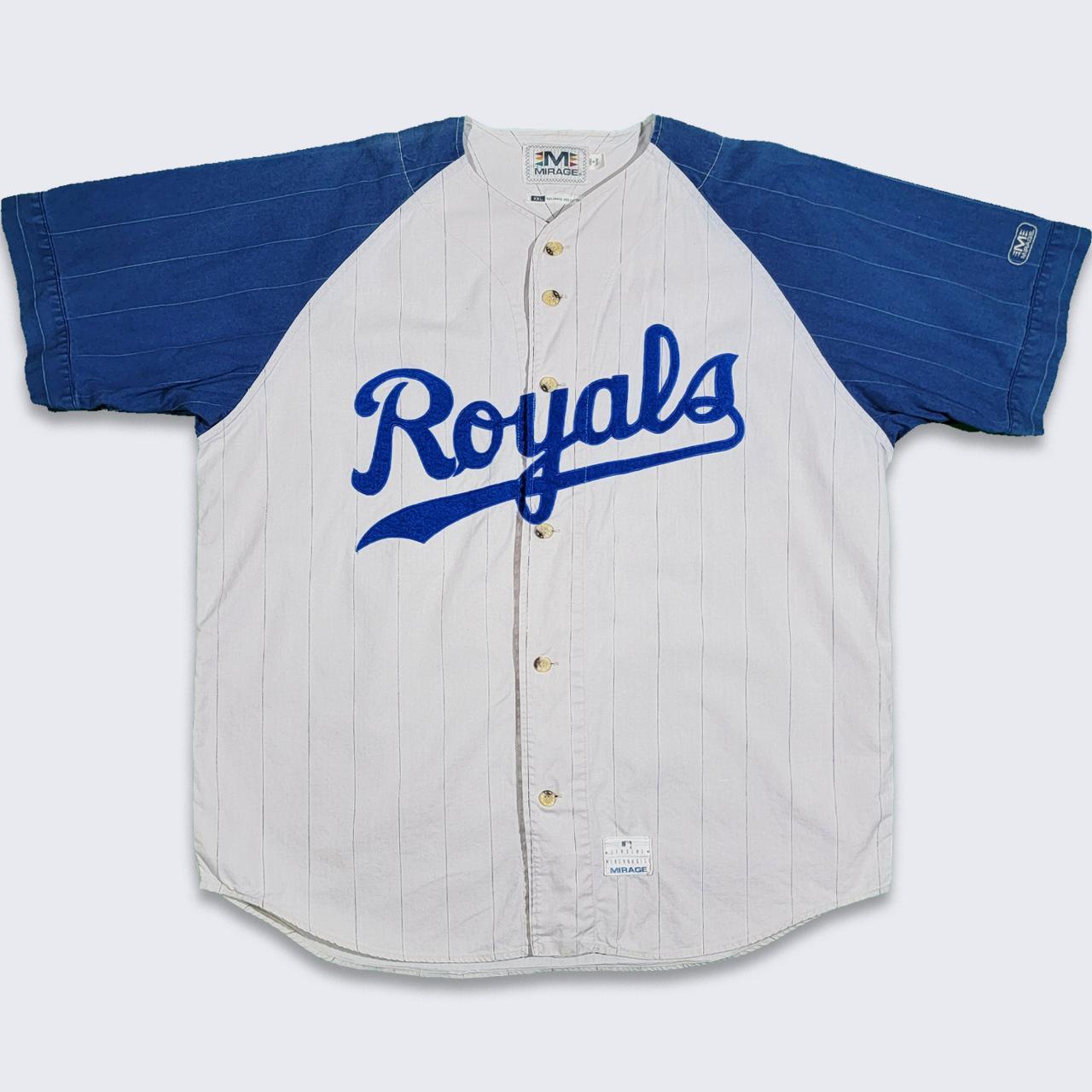 90's Kansas City Royals Baseball Jersey By Logo - Depop