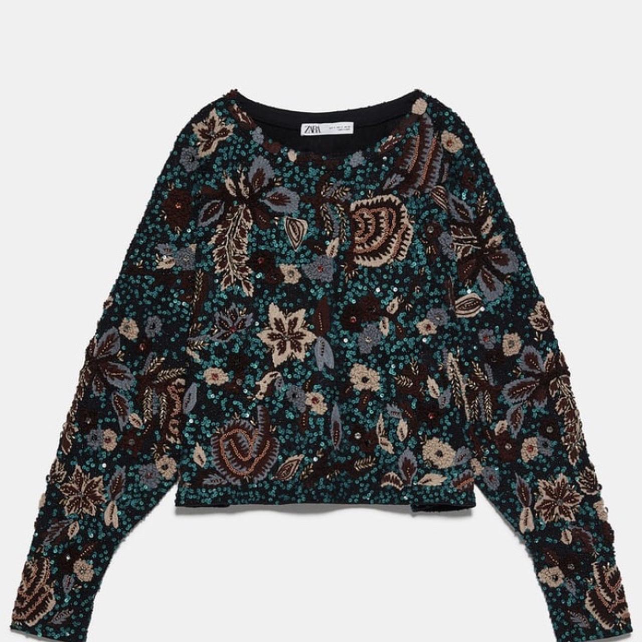 Zara limited edition embroidered sweater Zara knit... Depop
