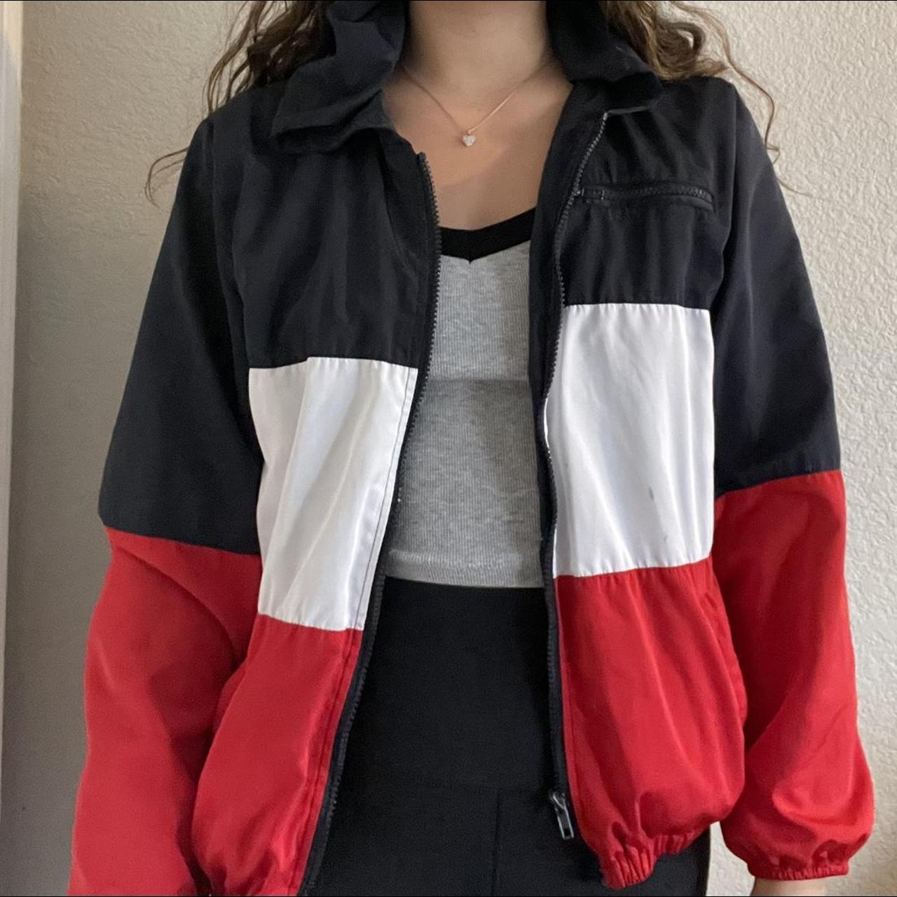 Brandy Melville red white and blue windbreaker