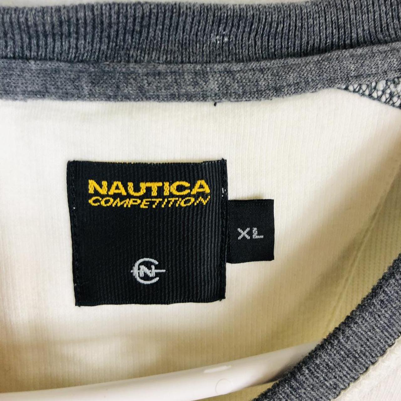 Vintage Nautica Competition sweatshirt in White and... - Depop