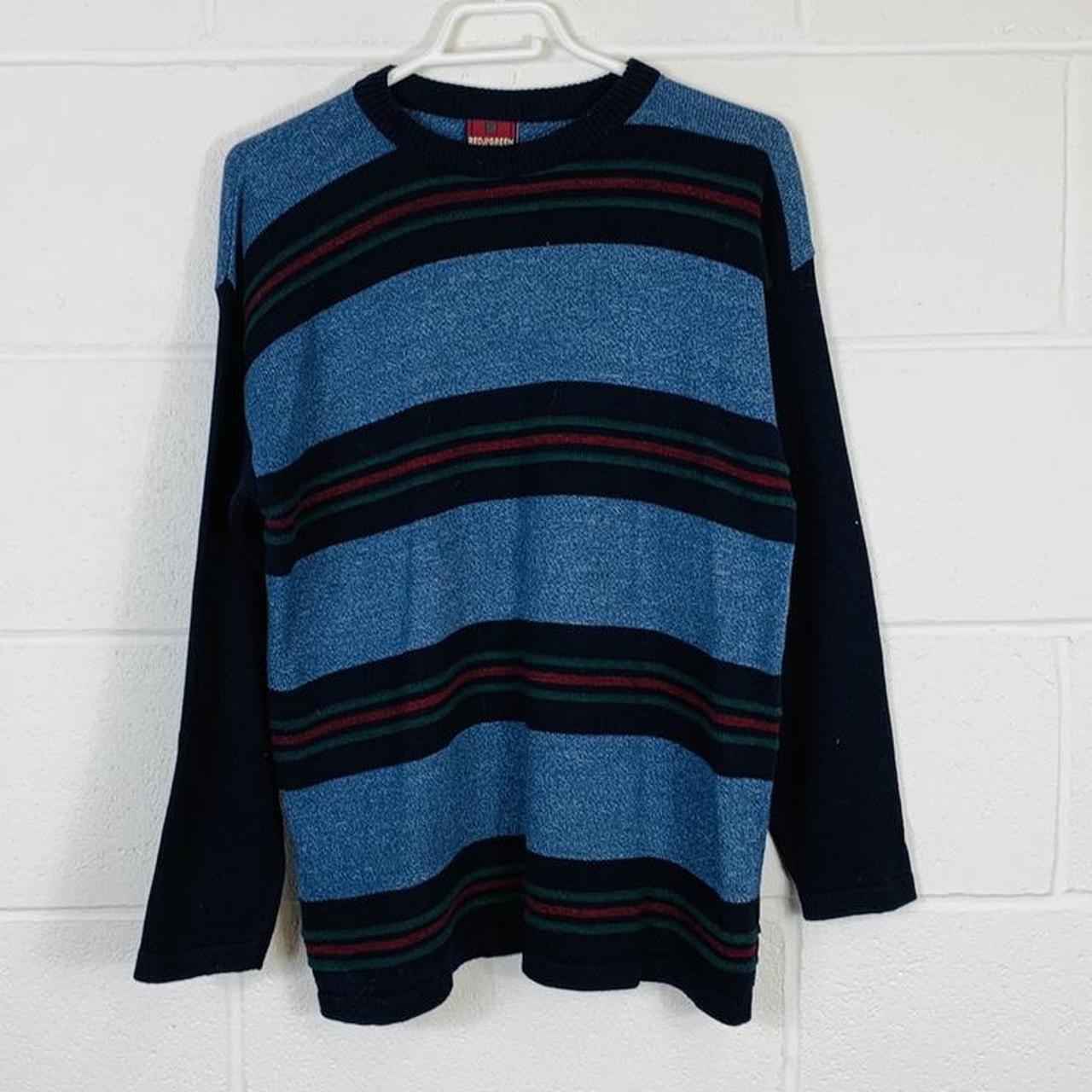 Vintage abstract knitted Blue Size: Men’s... - Depop